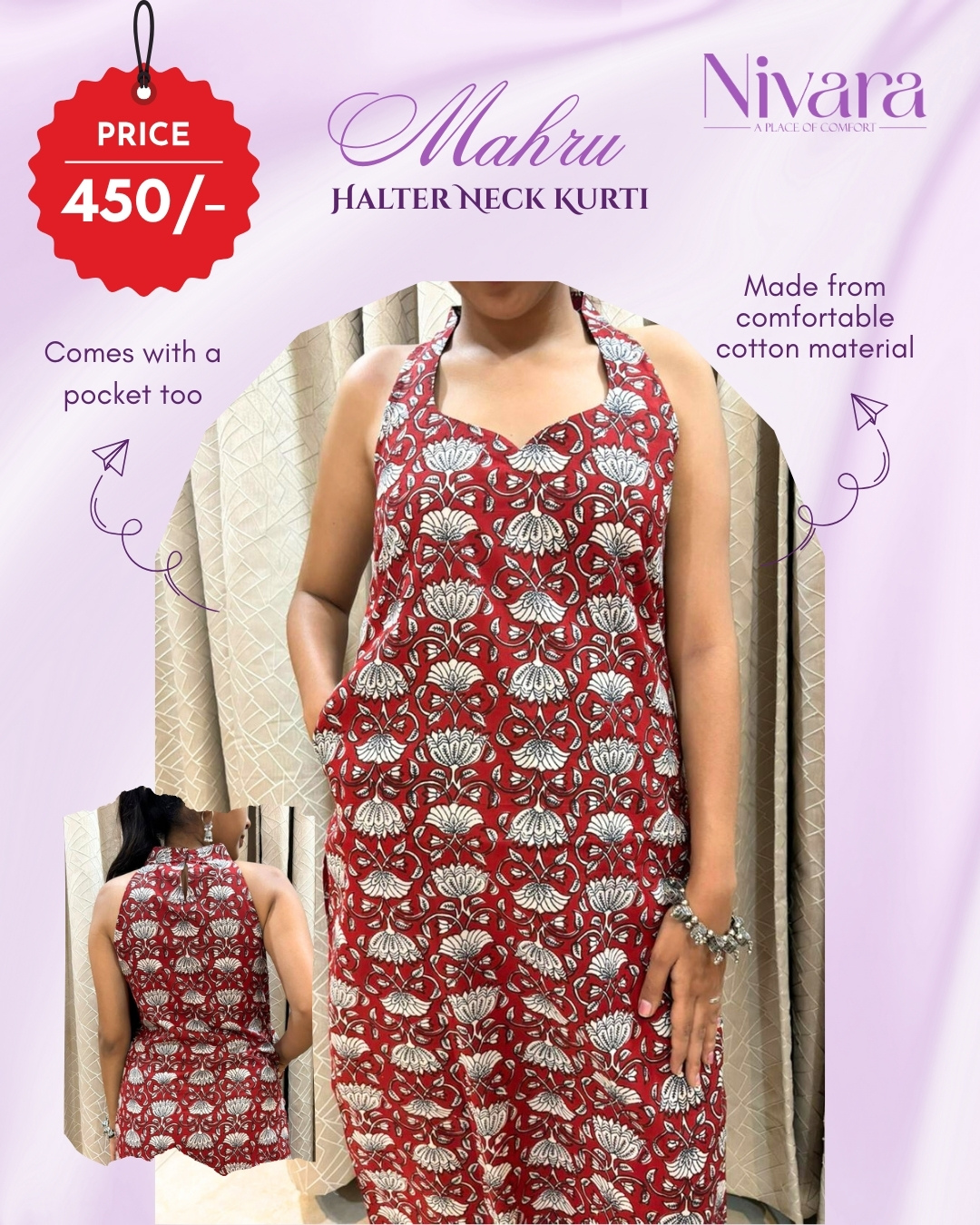 Mahru Halter Neck Kurti